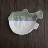 Placa de Molienda de Wasabi Estilo Japonés Forma de Pez Cerámica Molinillo de Raíz de Mostaza Fresca Picadora de Jengibre Ajo Creativa Elegante