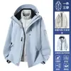 Chamarra de plumón estilo Luo Tuo para mujer, Conjunto tres en uno impermeable y a prueba de viento para exteriores, Abrigo de plumón de pato al 90% para hombre