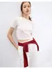 Camiseta Corta para Mujer, Color Sólido, Cuello Redondo, Corte Ajustado, Manga Corta, Cropped, Camiseta Base, Ropa para Mujer Transfronteriza, Admite Personalización de Marca Privada