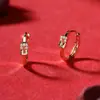 Abrazaderas para Orejas Nudadas para Mujer Estilo Frío Simple Ins Pendientes de Zirconia Temperamento Diseño de Nicho Pendientes Nudo Otoño e Invierno Viaje