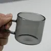 Taza de Té Transfronteriza 100ml Vidrio Gris Ahumado Taza Recta Resistente a Altas Temperaturas Suministro Vidrio de Borosilicato Alto Taza Pequeña para Té Maestro