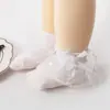 25 Meias Novas para Bebês de Cor Pura para Meninas Meias de Renda para Crianças 0-1 Ano Meias de Princesa para Vestir Meias de Algodão Transfronteiriças