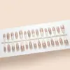 Gato Melocotón Crema Ojo de Gato Textura de Alta Gama Estilo Girly Estilo Hermana Mayor Blanqueamiento Manicura Estilo Corto 30 Piezas Manicura Portátil