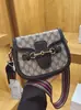 Bolso Retro tipo Silla de Montar para Mujer 2026 Nuevo Moda Estampado Bolso Cruzado Popular Estilo de Alta Gama Bolso de Hombro con Correa Ancha