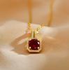 Tiktok Kuaishou venda quente luxo 2 Quilates imitação tesouro vermelho pingente feminino avançado totalmente cravejado de diamantes banhado a ouro rosa 18K colar requintado