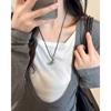 Estilo Coreano Estilo Ins Lujo Ligero para Mujer Simple Combinación Total Sentido del Diseño Un Ojo Pequeño Camiseta Larga Cadena Lana Cadena
