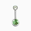 Joyas para Piercing de Ombligo de Aleación de Titanio F136 / Acero Inoxidable Transfronterizas En Stock Anillo para Ombligo de Doble Diamante En Stock Adorno para Ombligo