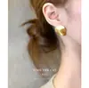 Pendientes de Aguja de Plata 925 con Superficie Metálica Irregular Cepillada, Estilo de Nicho, Lujo Ligero y Sensación de Alta Gama