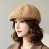 Gorra de Invierno/Otoño 2026 Nueva, con Etiqueta de Cuero, Visera de Punto de Lana, Adelgazante, Moderna, Cálida y Elegante