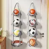 Bolsa pendurada para guardar bolas, suporte de basquete de parede para uso doméstico, suporte de porta para futebol e vôlei, bolsa de rede para bonecas