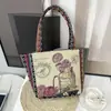 Bolsa Térmica Leve, Bolsa Versátil, Bordado Cartoon para Passeios, Bolsa de Trabalho Durável e Forte, Bolsa Feminina