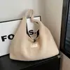 Bolso Tote de Lana de Cordero de Gran Capacidad para Mujer 2025 Otoño Nuevo Lona Felpa Textura de Alta Calidad Bolso de Hombro Único
