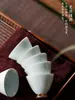 Tazas de Té de Cerámica Azul Pintadas en Oro, Juego de Té Kung Fu de 10 Piezas, Tazas de Maestro para el Hogar, Tazas de Degustación, Juego Individual de 6 Piezas