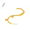 Loja de ouro Puzuo com ouro de areia cinco imperadores dinheiro martelo cadeado bolsa pulseira enrolada paz alegria peixe pequeno pulseira estilo nacional