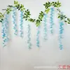 Tiras de Flores de Glicinia Artificiales Transfronterizas, Enredaderas Falsas de Glicinia, Decoración del Hogar, Muros de Plantas, Embellecimiento de Techos de Bodas, Plantas Verdes