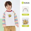 Coleção de Manga LongaCamisetas Infantis Família Dudu Camisetas de Segunda Pele para Meninos Outono Estilo Outono e Primavera Roupas Infantis