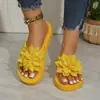 Chanclas Planas para Mujer con Diseño de Flor, Talla Grande, Unisex Verano Nuevo Estilo Sandalias de Pareja