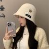 Sombreros nuevos de estilo coreano para otoño e invierno, sombrero de pescador de mezcla de lana para mujer, elegante, combinable, bonito, cálido, con una pequeña gorra a la moda.