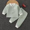 Macacão Térmico para Bebê Primavera e Outono Engrossado Algodão Puro Recém-nascido Masculino e Feminino Roupa Íntima de Outono e Inverno para Bebê Roupas de Outono e Calças Compridas para Crianças