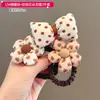 Corda de Cabelo Flor Elástico de Cabelo Corda para Rabo de Cavalo Alto Feminina Princesa Penteado Desgastado Laço Adorno de Cabeça Cabeça de Bola