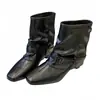 Botines Retro Plisados para Aumentar la Altura, Modelo Nuevo Otoño 2026 en Negro, Albaricoque y Marrón Oscuro para Adultos