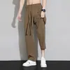 Pantalones Casuales de Verano Finos de Seda de Hielo para Hombre Talla Grande con Pierna Ancha Recta Fluida, Corte Holgado, Extra Largos