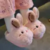 Chinelos de algodão infantis para outono e inverno para meninos e meninas, quentes, de pelúcia, com sola grossa, antiderrapantes, combinando com pais e filhos, para crianças pequenas e bebês, com calcanhar fechado