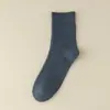 Calcetines de algodón de doble costura para hombre, calcetines nuevos de longitud media para otoño e invierno, calcetines de algodón para hombre, calcetines de algodón de negocios para hombre, venta al por mayor