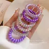 Anillo para el cabello con línea telefónica sin costuras de gelatina, duradero, con resorte, para verano, nuevo, fresco, combina con todo, con cola de caballo, cuerda para el cabello