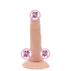 Dildo Suave de Carne Simulada Realista, Dispositivo de Masturbación Femenina de Silicona Suave, Juguete Sexual para Adultos