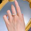 Joyería Mujing 2023, anillo abierto geométrico minimalista europeo y americano con cuentas de plata s925 de 6 mm, anillo de viento frío
