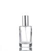 Botella de Perfume Cilíndrica de Fondo Grueso de Alta Gama de 50 ml en Stock del Fabricante, Botella de Vidrio con Tapa de Rosca, Botella Dispensadora Cosmética con Tapa de Bola Redonda