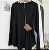 Camiseta de Manga Larga para Mujer al por Mayor Personalizada Primavera y Otoño Cuello Redondo Camiseta Básica de Longitud Media que Cubre la Cadera Ropa Exterior Leggings para Mujer