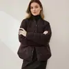 Chaqueta de Plumas de Ganso Hecha a Medida para Mujer, Abrigo de Plumas de Estilo Cárdigan de Mezcla de Lana de Alta Gama, Chaqueta de Plumas Ligera y de Corte Holgado, Procesamiento Personalizado