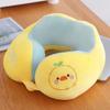 Almohada cervical en forma de U, almohada cervical portátil para estudiantes, con reposacabezas de viaje, para avión de dibujos animados