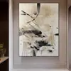 Arte de Pared Minimalista Italiano de Alta Gama en Blanco y Negro Gris, Pintura de Decoración de Entrada Estilo Wabi-Sabi, Arte Abstracto de Nicho Decoración Suave Arte de Pared