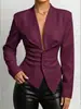 Ropa de mujer transfronteriza europea y americana 2026 nuevo blazer de estilo commuter ajustado con top de moda de manga larga