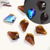 Color Super Flash Agujero Único Hoja de Arce Vidrio Agujeros para Colgar Cuentas de Cristal Hecho a Mano DIY Collar Pulsera Joyería Accesorios Colgante