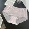 Verão Ultra-fino Nu 3D Estéreo Traceless Máscara Calças Gelo Seda Nuvens Cintura Média Anti-bacteriano Virilha Meninas Triângulo Calcinha para Mulheres