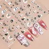 Redanco5D Embutido Ins Popular Adesivos de Nail Art Hot Stamping Prata Boneco de Neve de Natal Adesivos de Unha Estéreo Dr1332