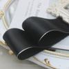 Fita de borda prateada preto e branco com trama prateada e fio prateado material para decoração de laço, palito de suporte DIY, palito de carat