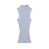 Top de tirantes acanalado semi-alto puramente seductor para mujer, nuevo estilo corto de verano, entallado a la cintura, sin mangas, adelgazante, top de moda para chicas sexys