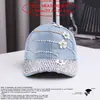 Estilo Coreano Chapéu de Sol para Exterior Chapéu de Sol Chapéu de Adulto Jeans Denim com Pedras de Diamante Boné de Basebol Moda Tendência Boné com Viseira