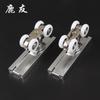 Riel de rueda colgante silencioso, rueda colgante de aleación de zinc, rueda colgante para puerta corrediza de madera de cocina, rueda colgante, polea de puerta colgante plana, accesorios de riel colgante