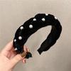 Handmade headband Coréia Dongdaemun personalidade de veludo preto headband alta Skull top Pearl temperamento simples headband atacado