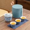 Juego de té portátil de viaje Ru Kiln, ideal para exteriores, tetera de kung fu, taza exprés, una tetera, tres tazas, regalos de mano