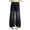 Calça Jeans Outono/Inverno 2026 Estilo Coreano para Crianças de Meia-Idade e Mais Velhas Bolsos Dupla Cor Jeans com Aveludado Coração Pequeno