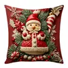 Capa de Almofada de Natal com Textura de Relevo Simulada Capa de Almofada de Natal em Relevo Estéreo 3D Capa de Almofada Decorativa de Natal