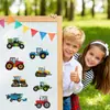 8 Pegatinas de Rompecabezas de Vehículos de Construcción Pastorales de Dibujos Animados Collage Creativo para Maleta Manual de Bricolaje Cuaderno Rompecabezas para Niños