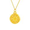 Colgante de loto hueco Fugui con ocho tesoros de oro y arena de Vietnam, colgante de brújula de loto antiguo de latón chapado en oro
